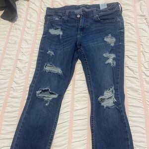 Hollister Dark Blue Distressed Skinny Jeans